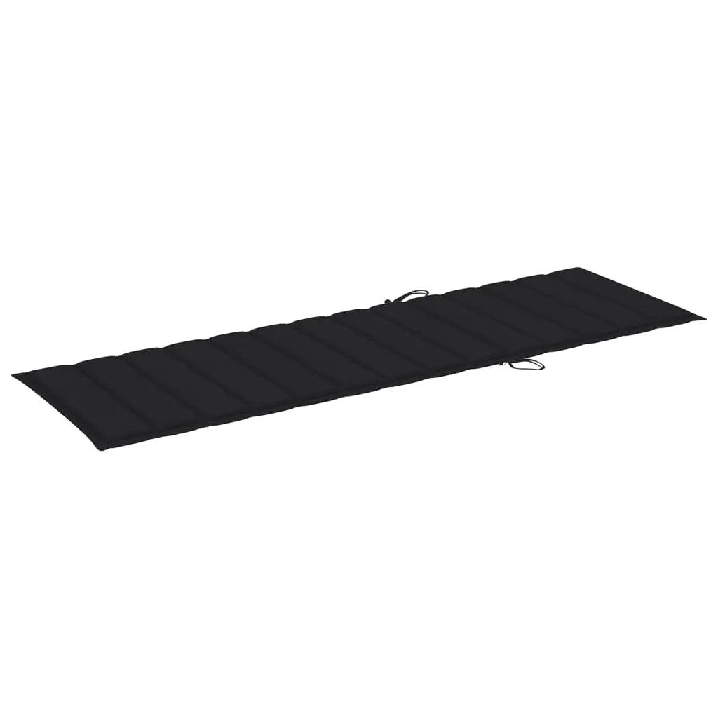 vidaXL Lettino da Giardino con Cuscino Nero Legno di Pino Impregnato VIDAXL