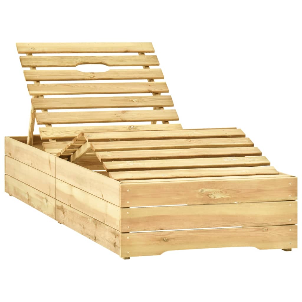 vidaXL Lettino da Giardino con Tavolino Cuscino Legno Pino Impregnato