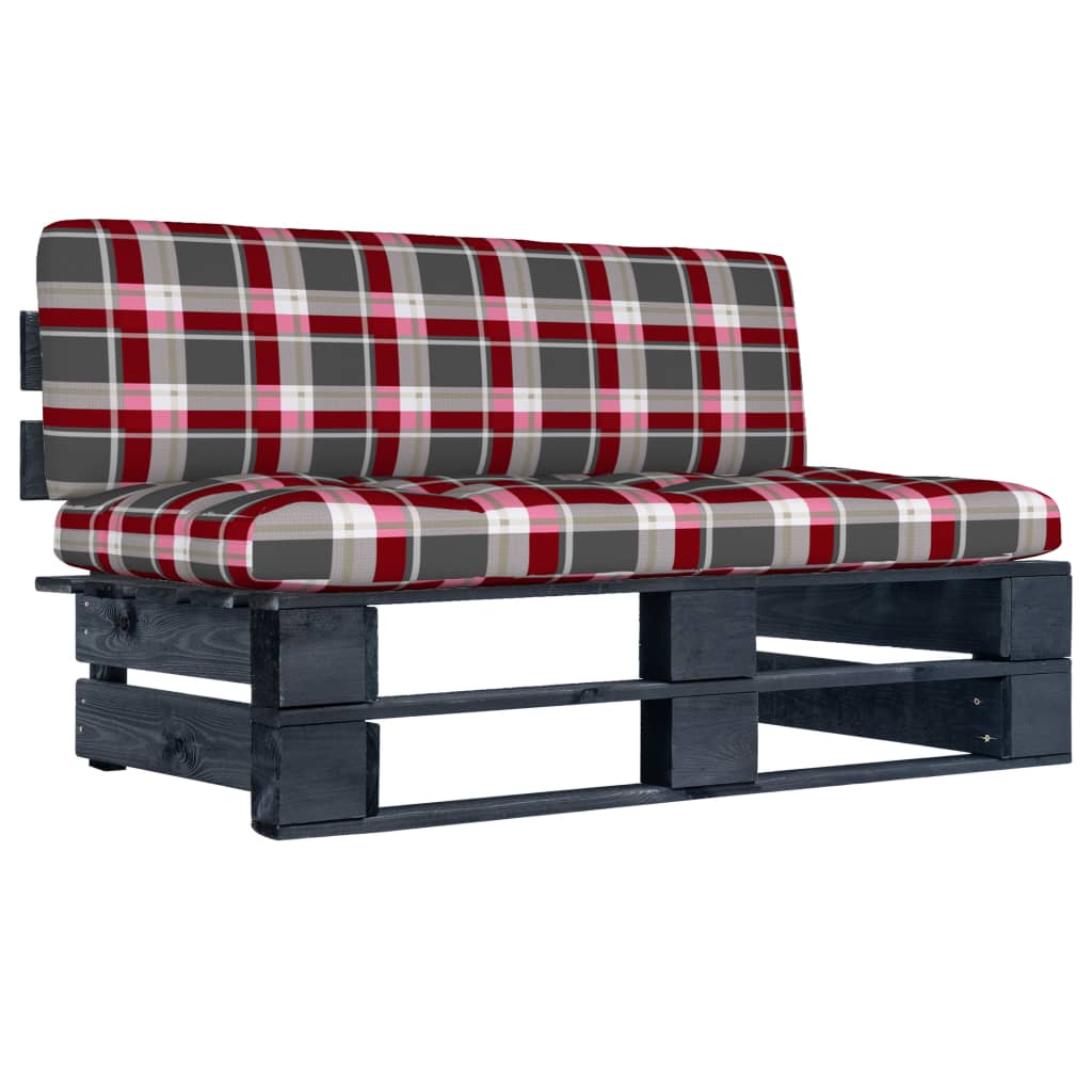 vidaXL Divano Centrale Giardino su Pallet Nero Legno Pino Impregnato