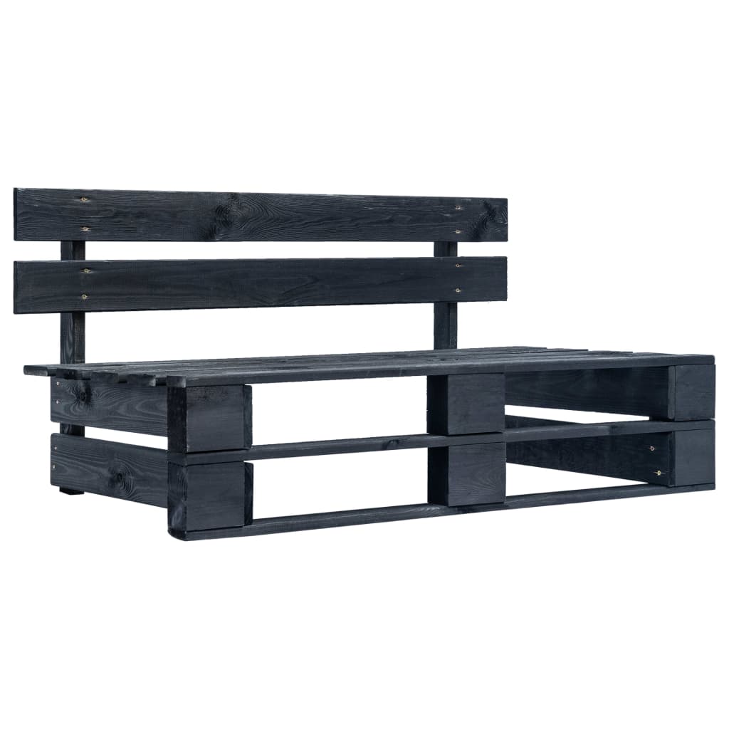 vidaXL Divano Centrale Giardino su Pallet Nero Legno Pino Impregnato