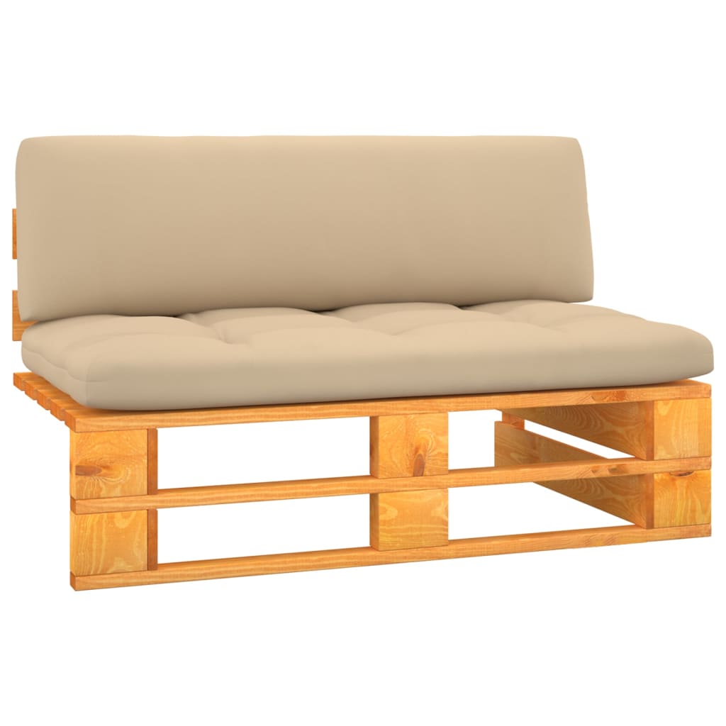vidaXL Divano Centrale da Giardino Pallet Legno Pino Impregnato Ambra