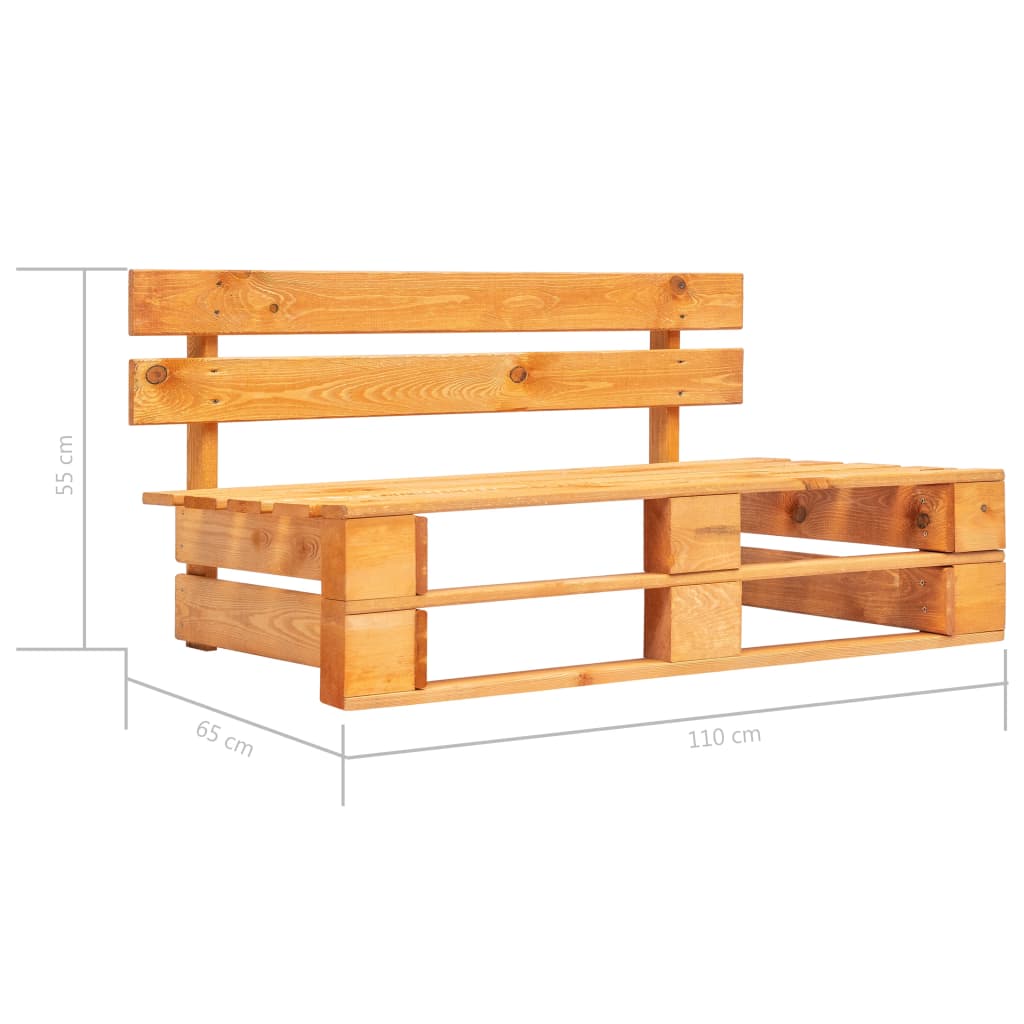 vidaXL Divano Centrale da Giardino Pallet Legno Pino Impregnato Ambra