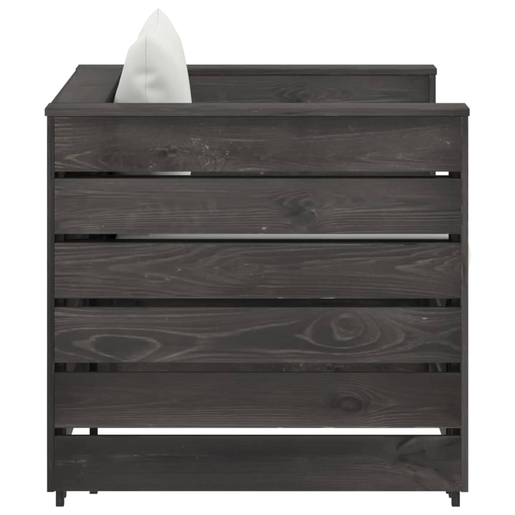 vidaXL Set Salotto da Giardino 2pz con Cuscini Legno Impregnato Grigio