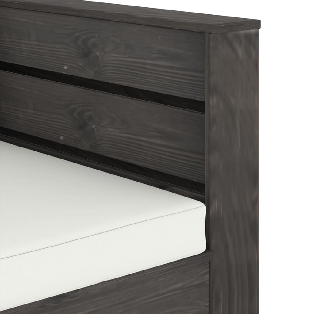vidaXL Set Salotto da Giardino 2pz con Cuscini Legno Impregnato Grigio