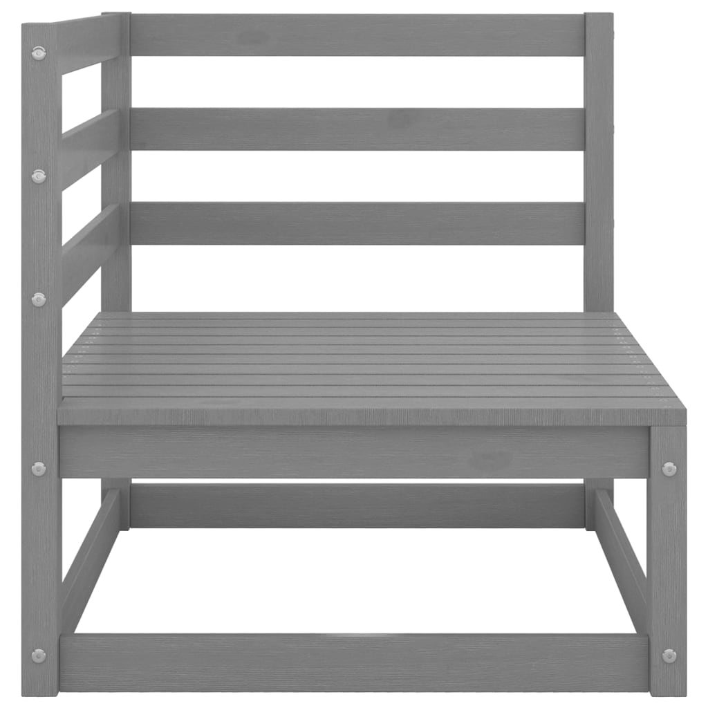 vidaXL Divano da Giardino 2 Posti con Cuscini Grigio Massello di Pino