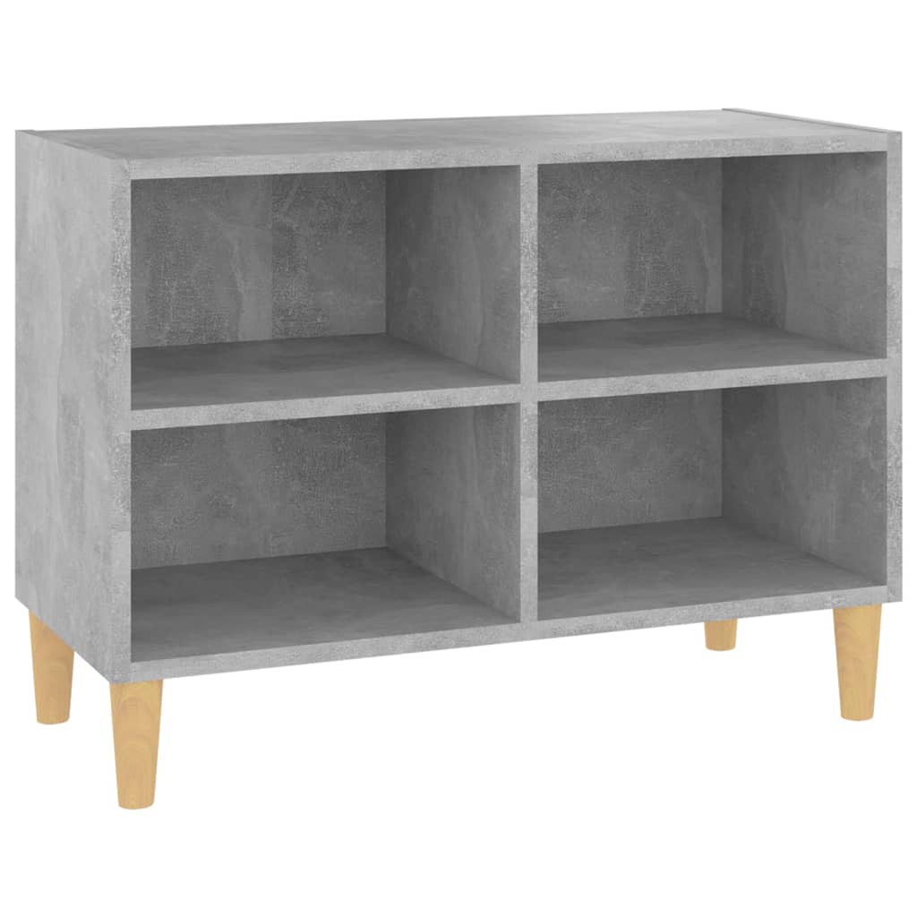 vidaXL Mobile TV con Gambe Legno Massello Grigio Cemento 69,5x30x50 cm