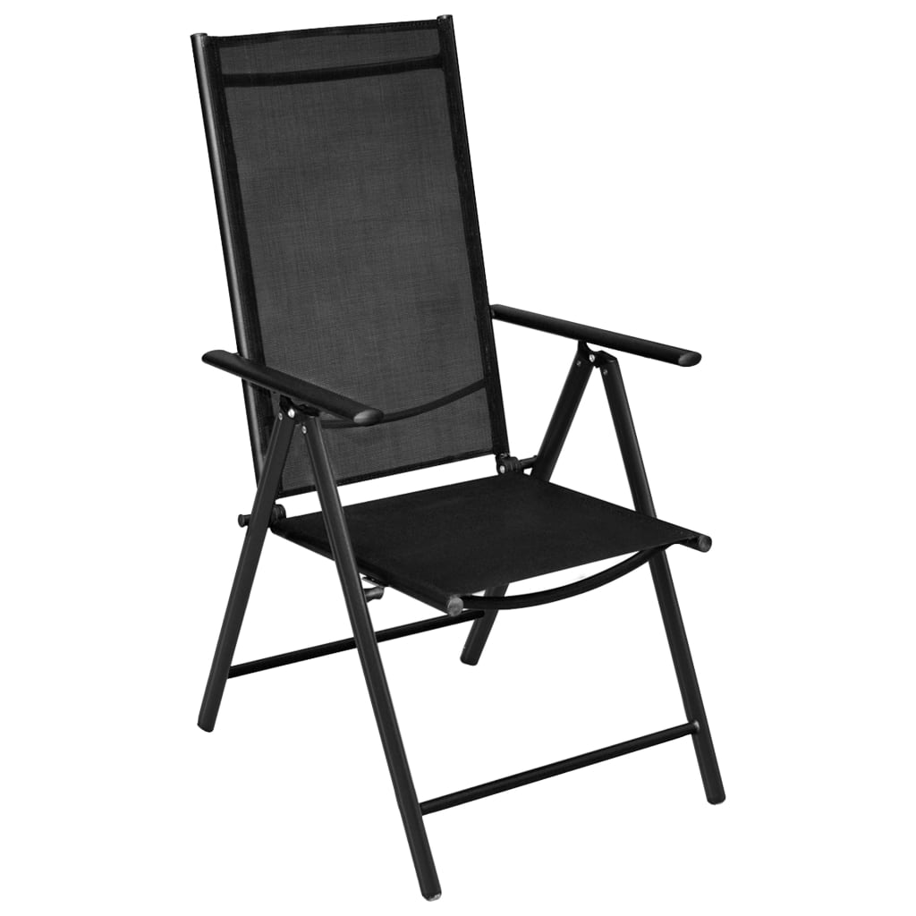 vidaXL Set Mobili da Pranzo per Giardino 5 pz in Alluminio Nero