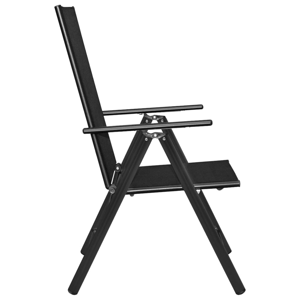 vidaXL Set Mobili da Pranzo per Giardino 5 pz in Alluminio Nero
