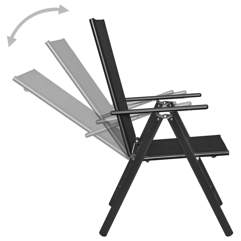 vidaXL Set Mobili da Pranzo per Giardino 5 pz in Alluminio Nero
