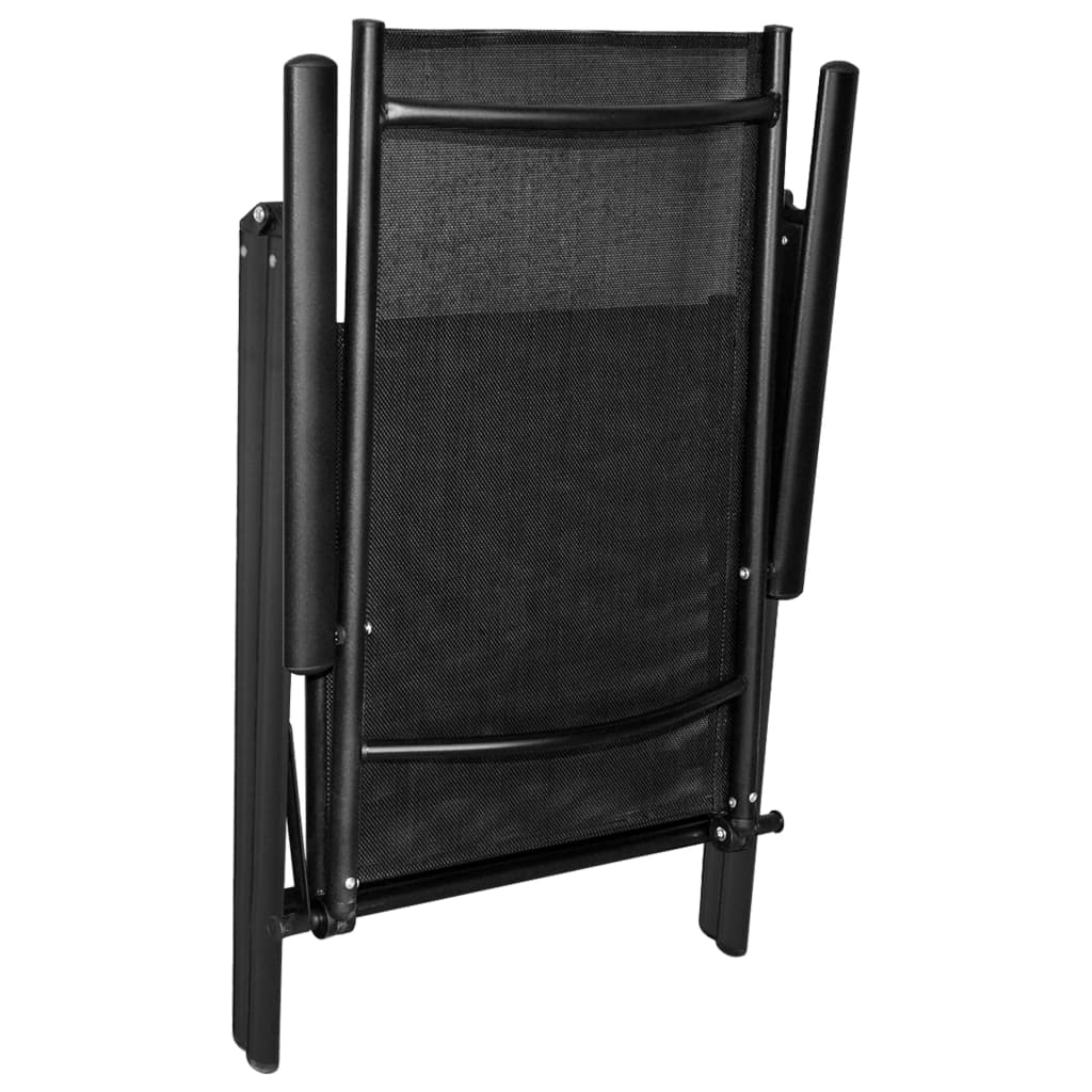 vidaXL Set Mobili da Pranzo per Giardino 5 pz in Alluminio Nero