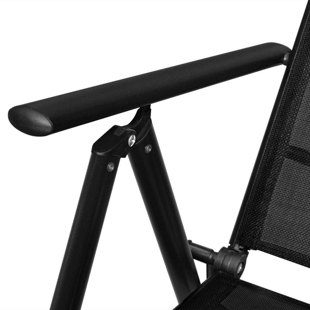 vidaXL Set Mobili da Pranzo per Giardino 5 pz in Alluminio Nero