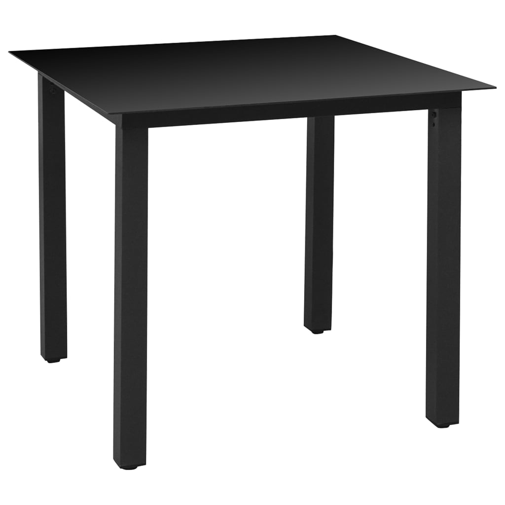 vidaXL Set Mobili da Pranzo per Giardino 5 pz in Alluminio Nero