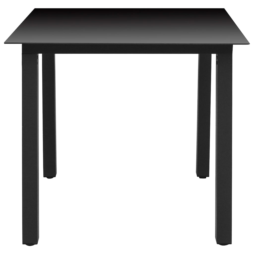 vidaXL Set Mobili da Pranzo per Giardino 5 pz in Alluminio Nero
