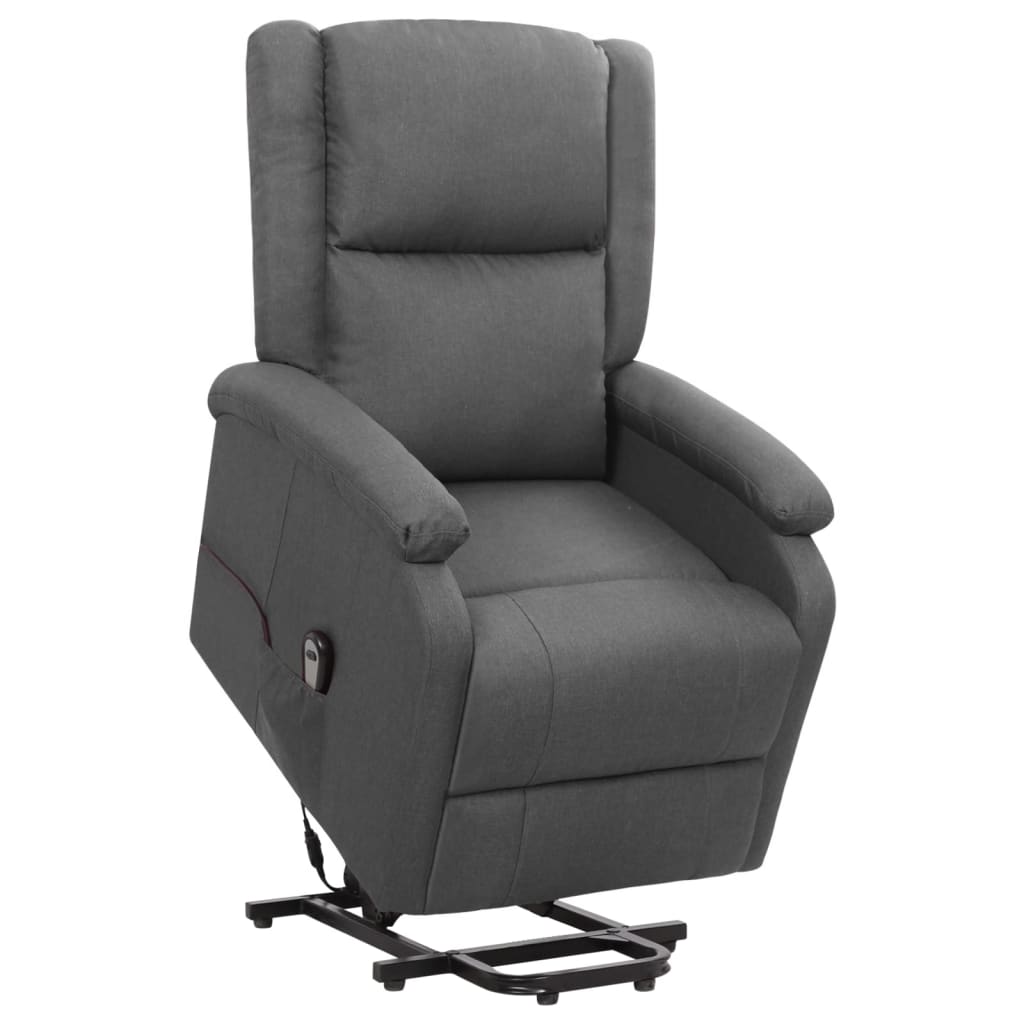 vidaXL Poltrona Alzapersona in Tessuto Grigio Scuro