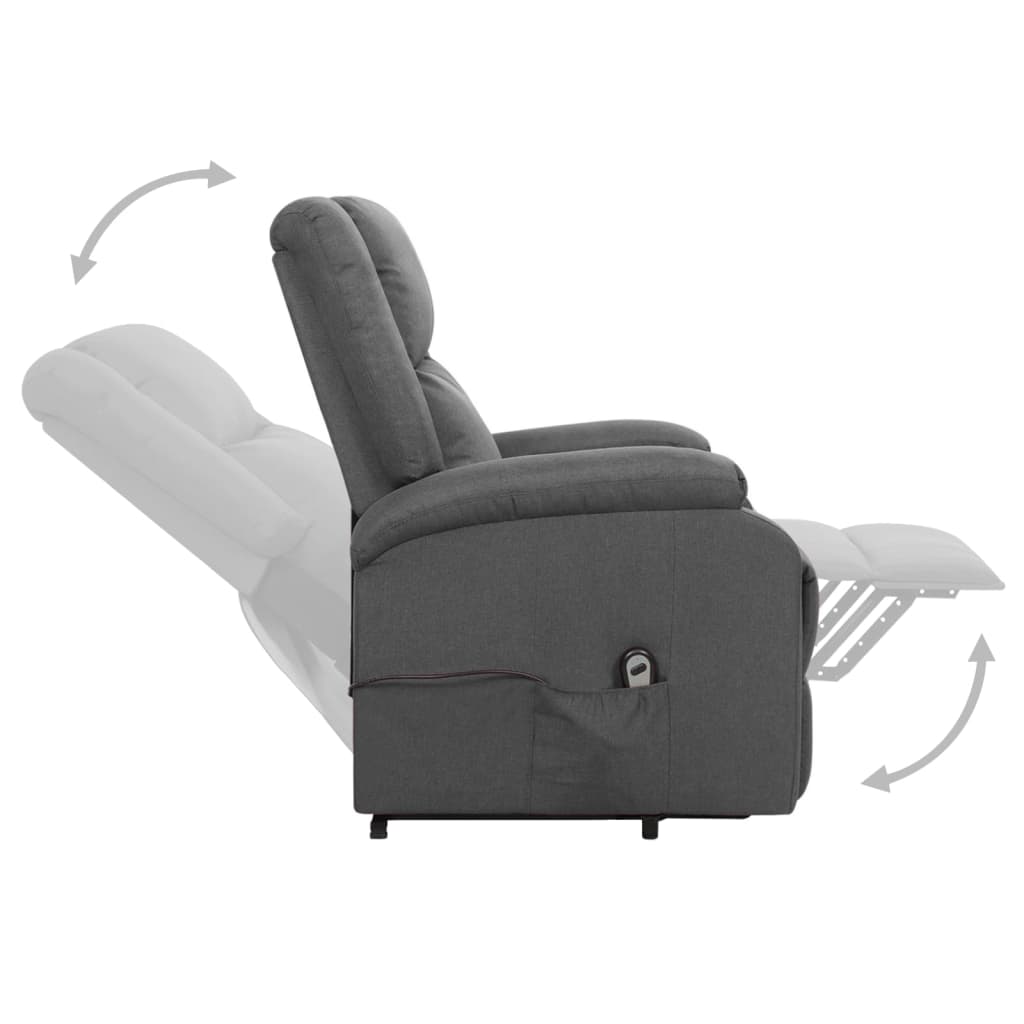 vidaXL Poltrona Alzapersona in Tessuto Grigio Scuro