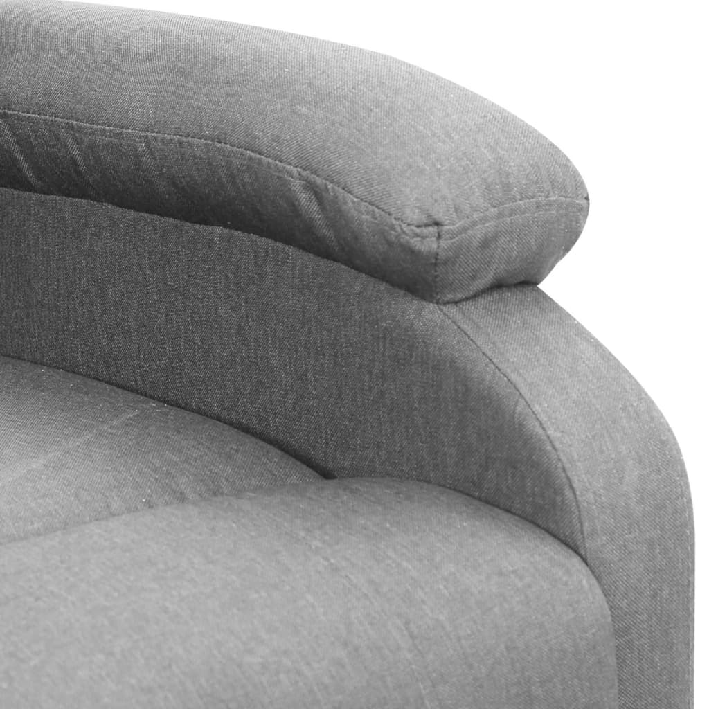 vidaXL Poltrona Alzapersona Massaggiante Grigio Chiaro Tessuto