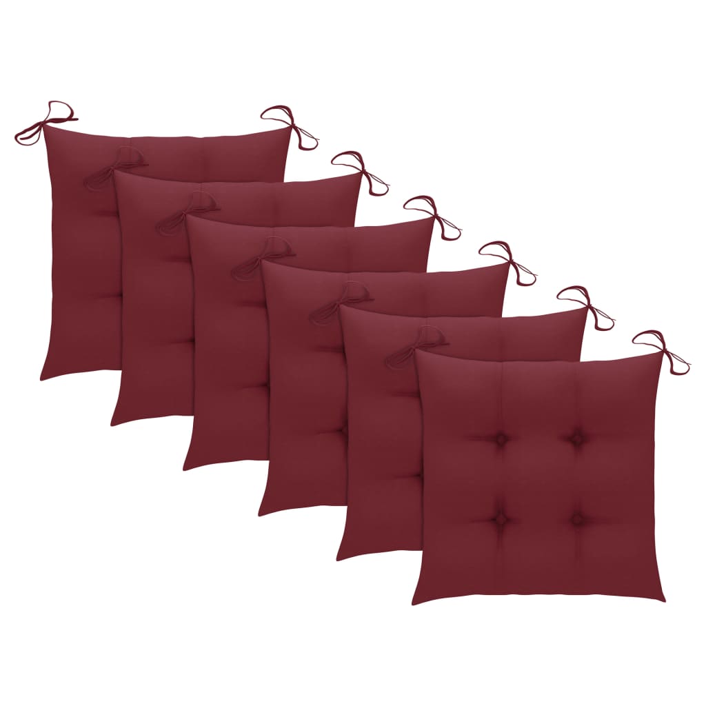 vidaXL Sedie da Giardino Pieghevoli 6 pz con Cuscini Massello Acacia