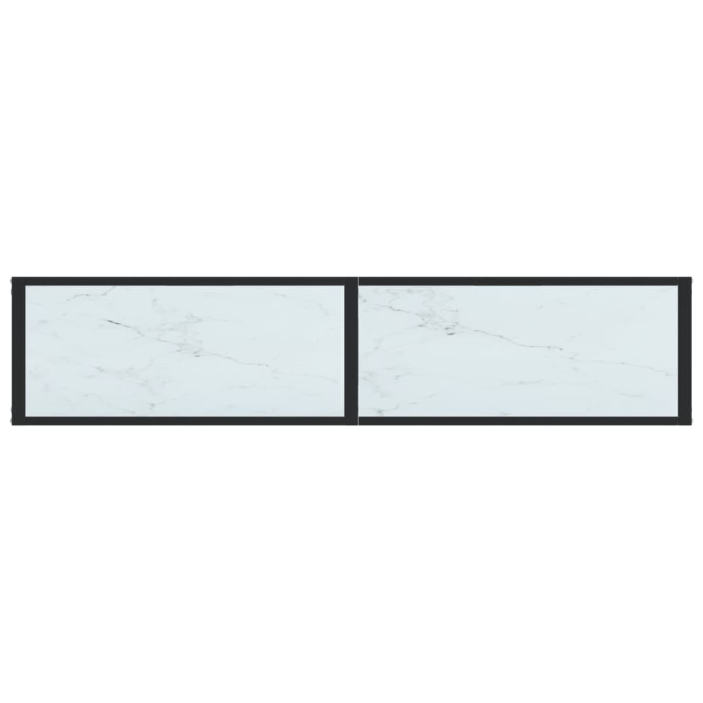vidaXL Tavolo Consolle Bianco Marmo 160x35x75,5 cm in Vetro Temperato