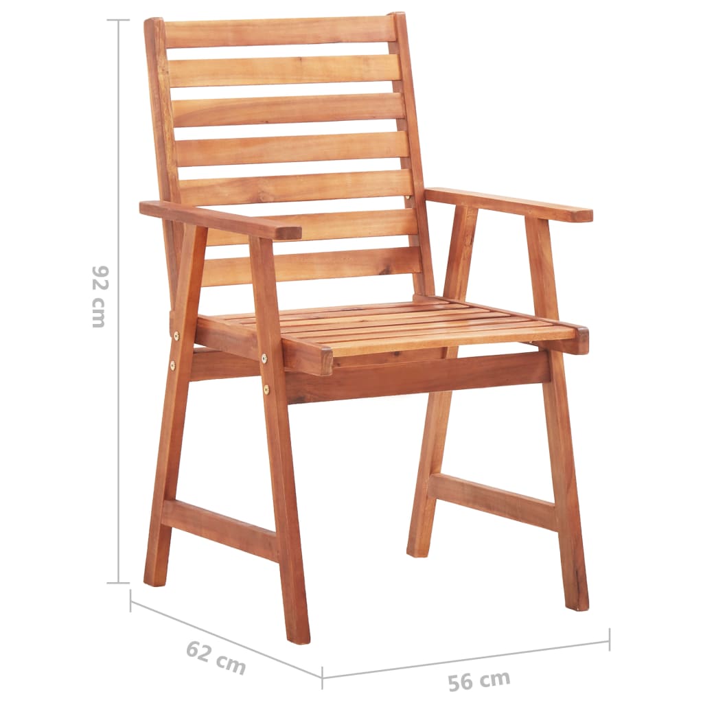 vidaXL Sedie da Pranzo da Esterni con Cuscini 6 pz Massello di Acacia