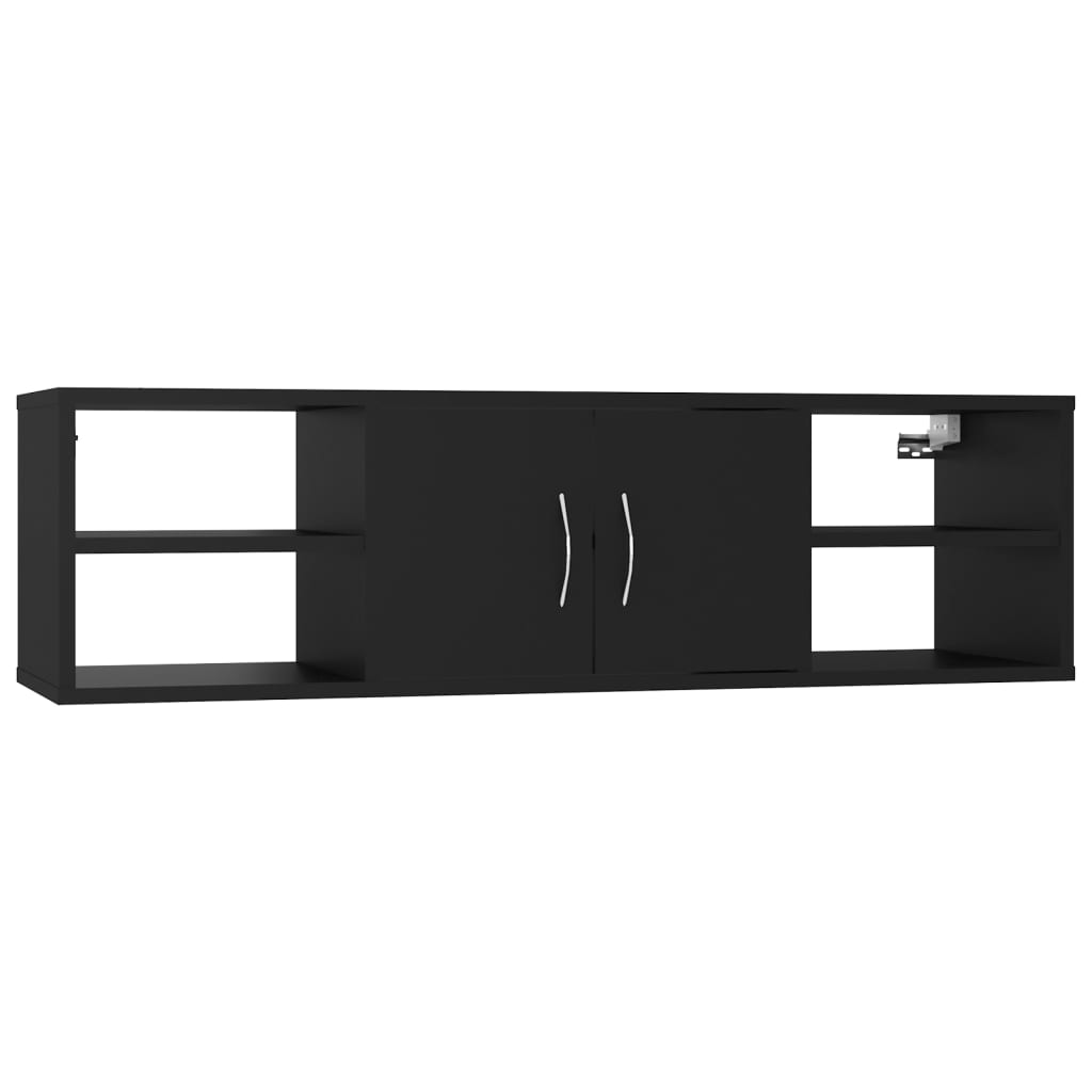 vidaXL Scaffale a Parete Nero 102x30x29 cm in Legno Multistrato