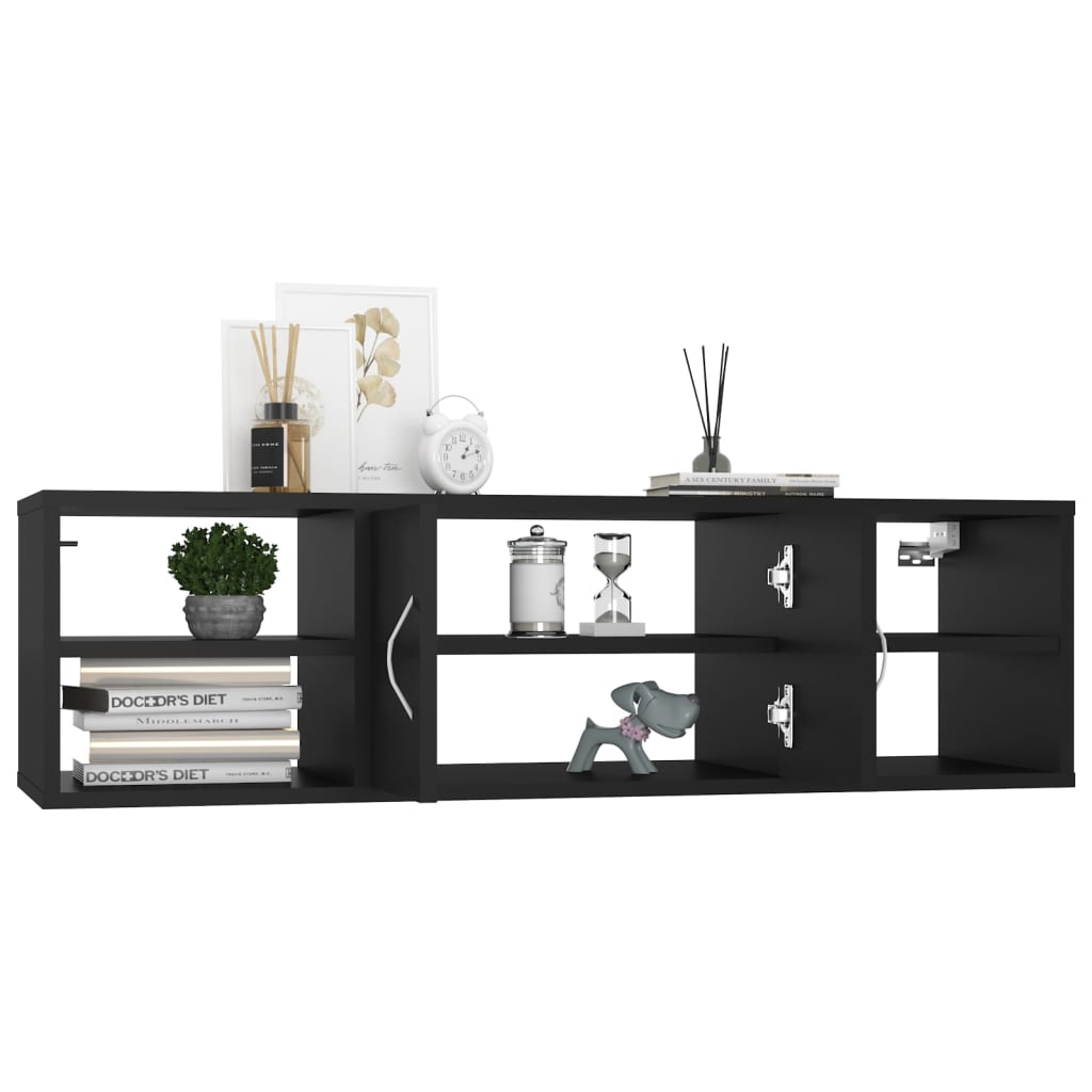 vidaXL Scaffale a Parete Nero 102x30x29 cm in Legno Multistrato