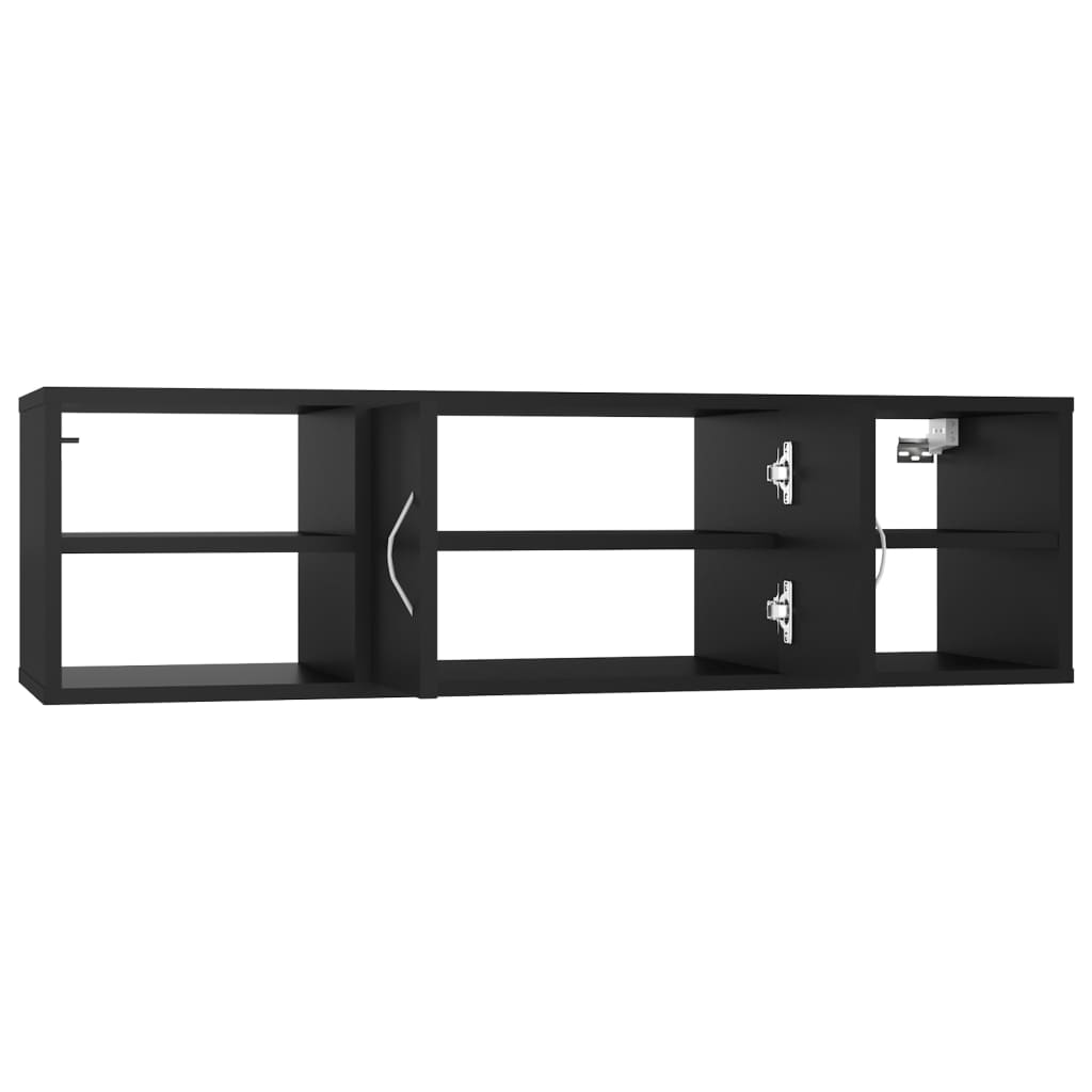 vidaXL Scaffale a Parete Nero 102x30x29 cm in Legno Multistrato