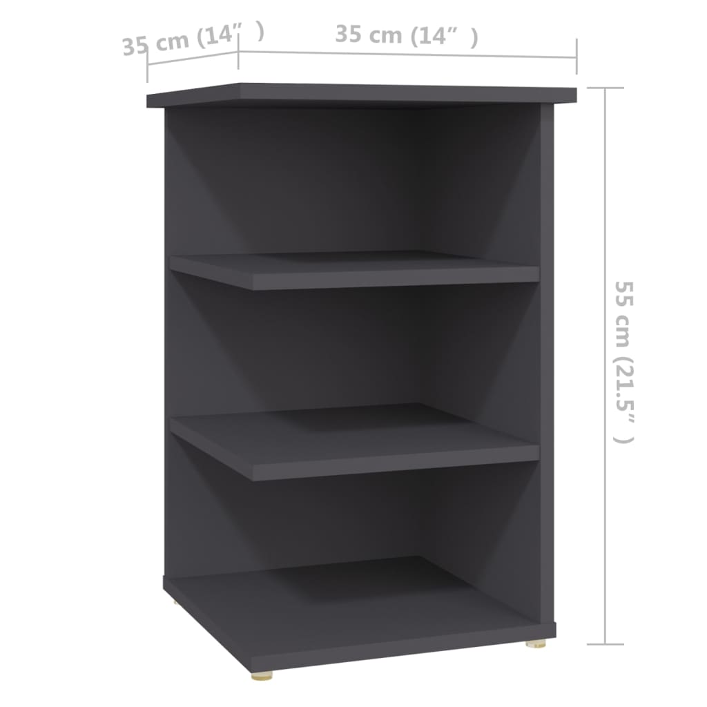 vidaXL Credenza Grigia 35x35x55 cm in Legno Multistrato