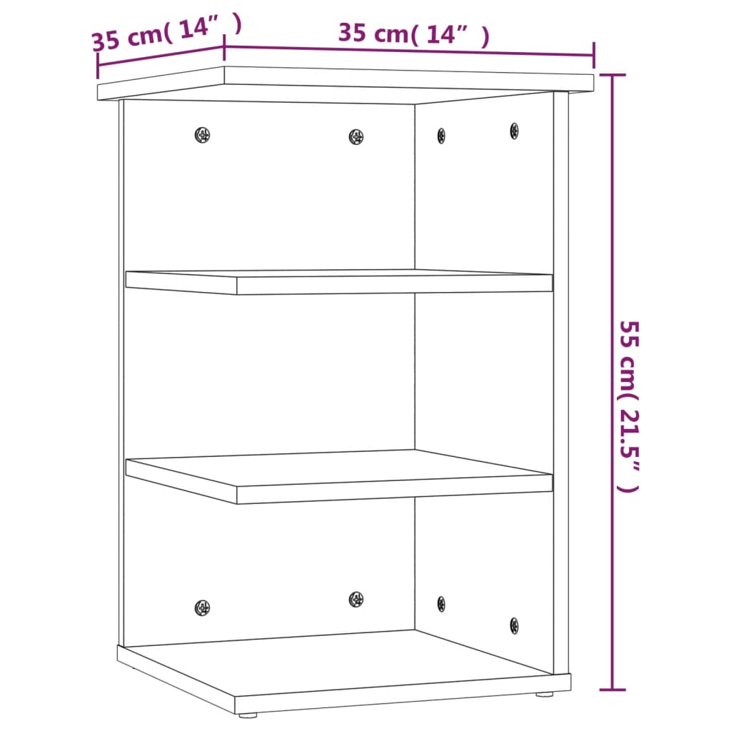 vidaXL Credenza Grigia 35x35x55 cm in Legno Multistrato
