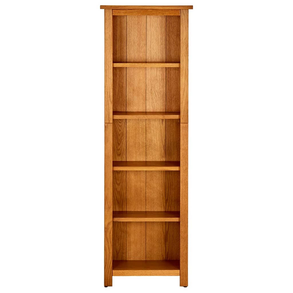 vidaXL Libreria a 5 Ripiani 45x22x140 cm in Legno Massello di Rovere