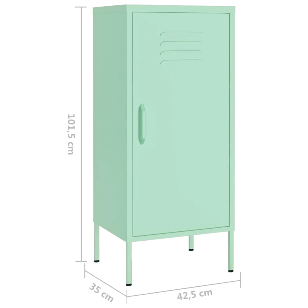 vidaXL Armadietto Menta 42,5x35x101,5 cm in Acciaio