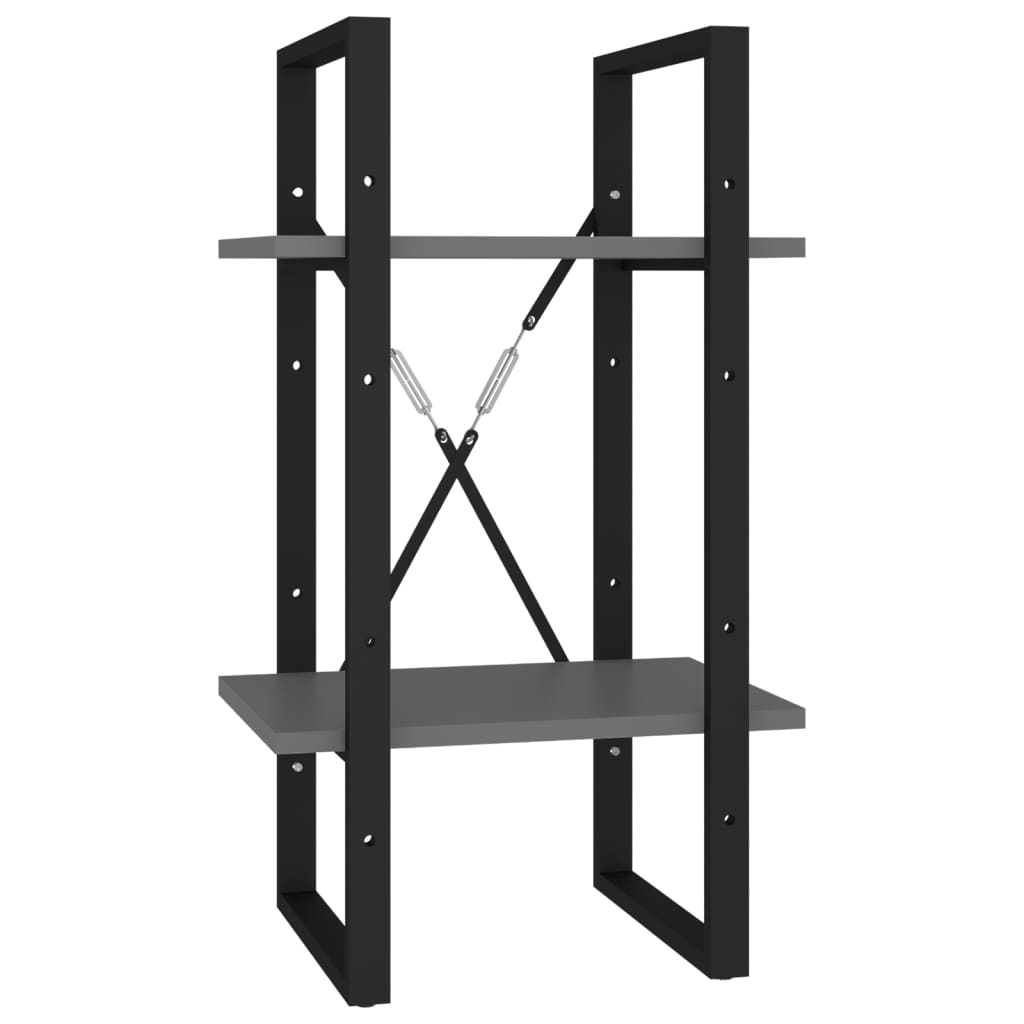 vidaXL Libreria a 2 Ripiani Grigia 40x30x70 cm in Legno Multistrato