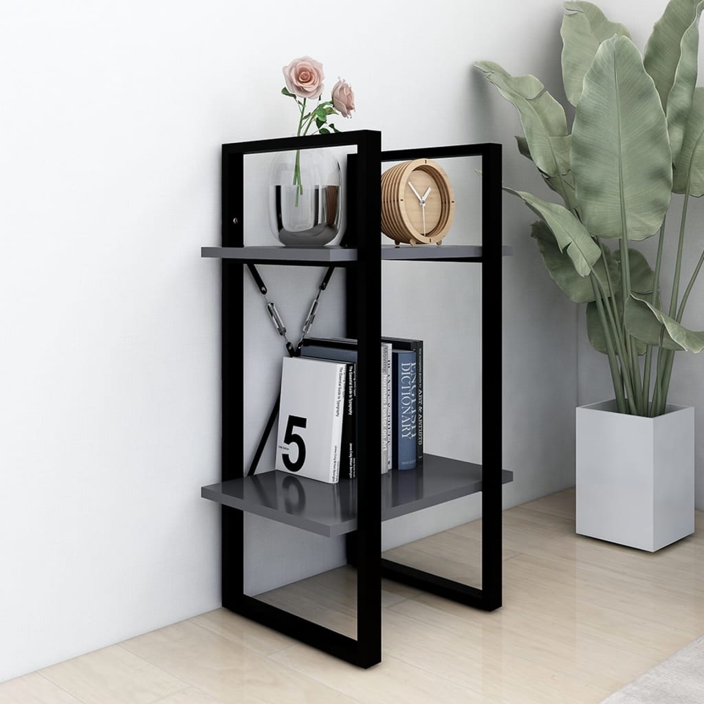 vidaXL Libreria a 2 Ripiani Grigia 40x30x70 cm in Legno Multistrato