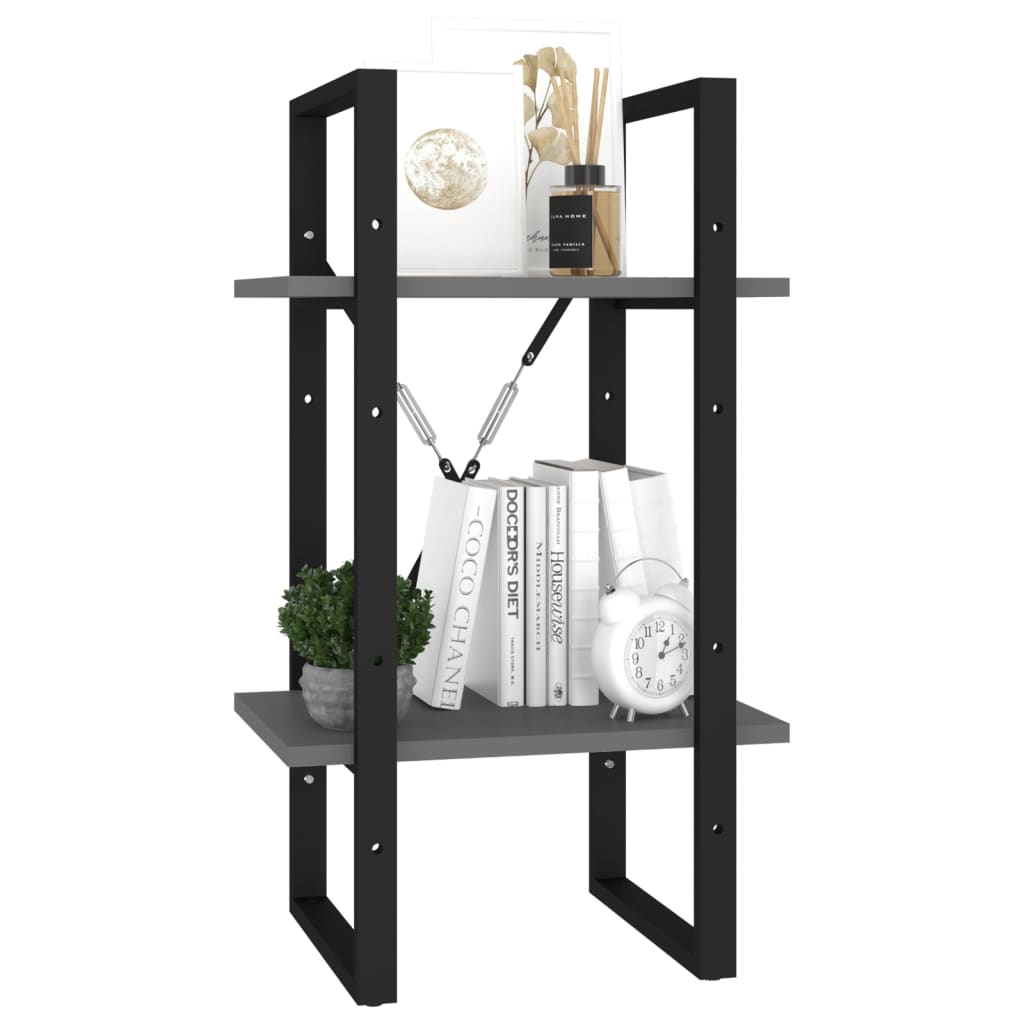 vidaXL Libreria a 2 Ripiani Grigia 40x30x70 cm in Legno Multistrato