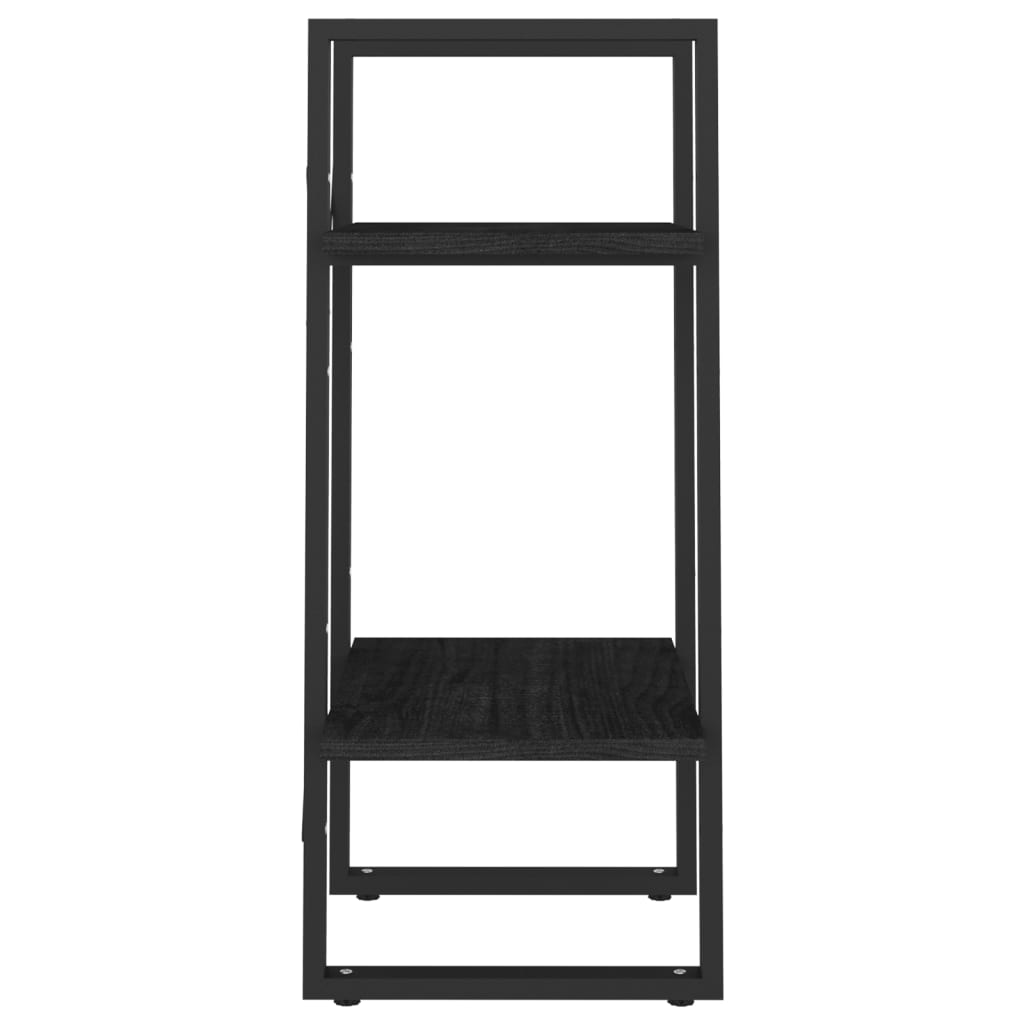 vidaXL Libreria a 2 Ripiani Nera 40x30x70 cm in Massello di Pino