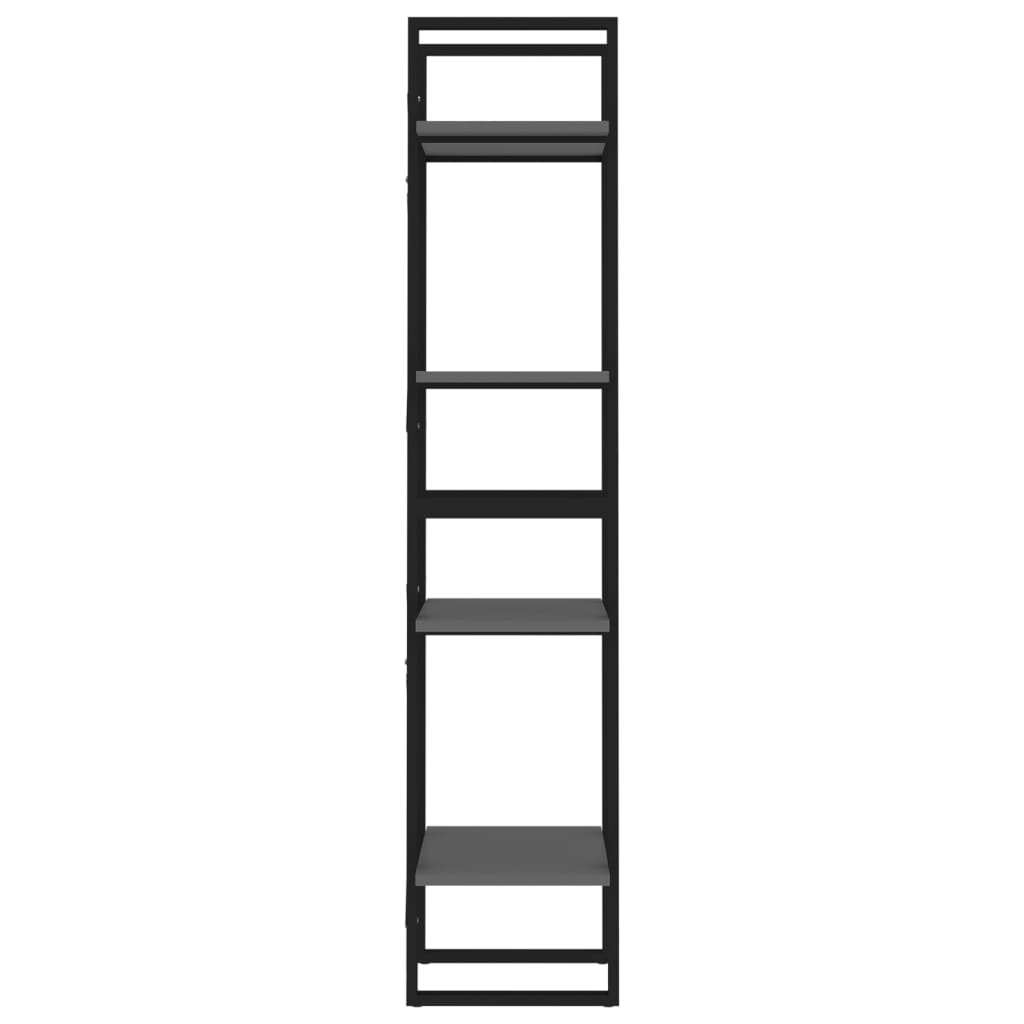 vidaXL Libreria a 4 Ripiani Grigia 40x30x140 cm in Legno Multistrato