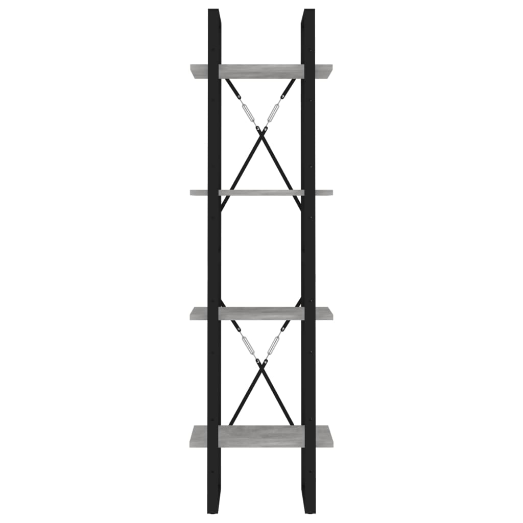 vidaXL Libreria 4 Ripiani Grigio Cemento 40x30x140cm Legno Multistrato