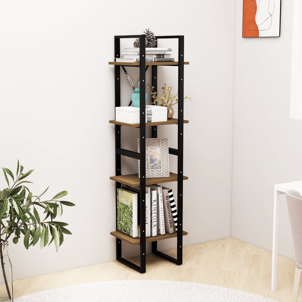 vidaXL Libreria a 4 Ripiani 40x30x140 cm in Legno Massello di Pino VIDAXL