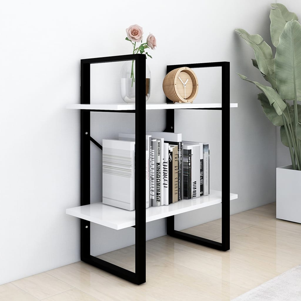 vidaXL Libreria a 2 Ripiani Bianca 60x30x70 cm in Legno Multistrato