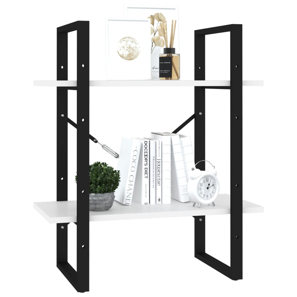 vidaXL Libreria a 2 Ripiani Bianca 60x30x70 cm in Legno Multistrato