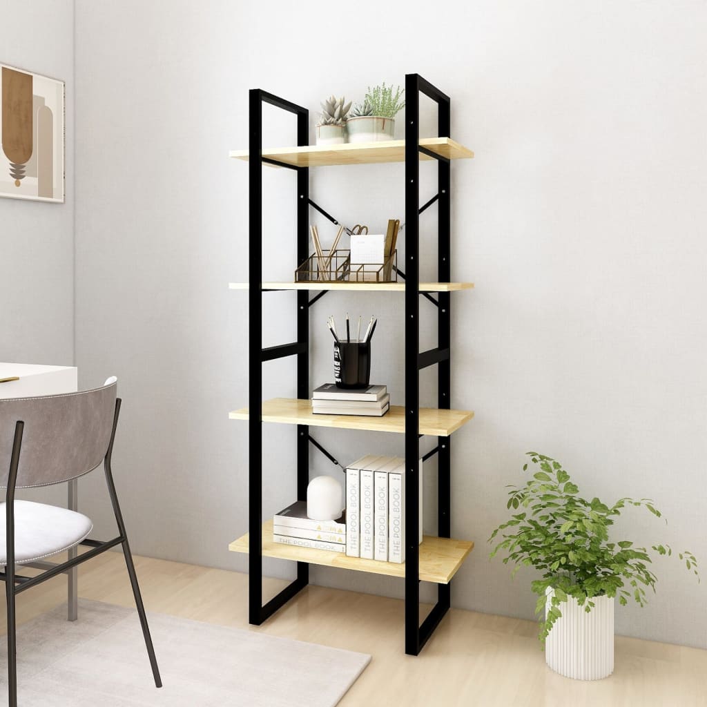 vidaXL Libreria a 4 Ripiani 60x30x140 cm in Legno Massello di Pino
