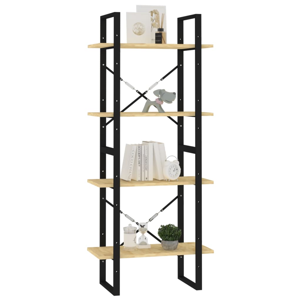 vidaXL Libreria a 4 Ripiani 60x30x140 cm in Legno Massello di Pino
