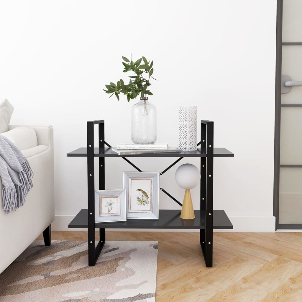 vidaXL Libreria a 2 Ripiani Grigia 80x30x70 cm in Legno Multistrato