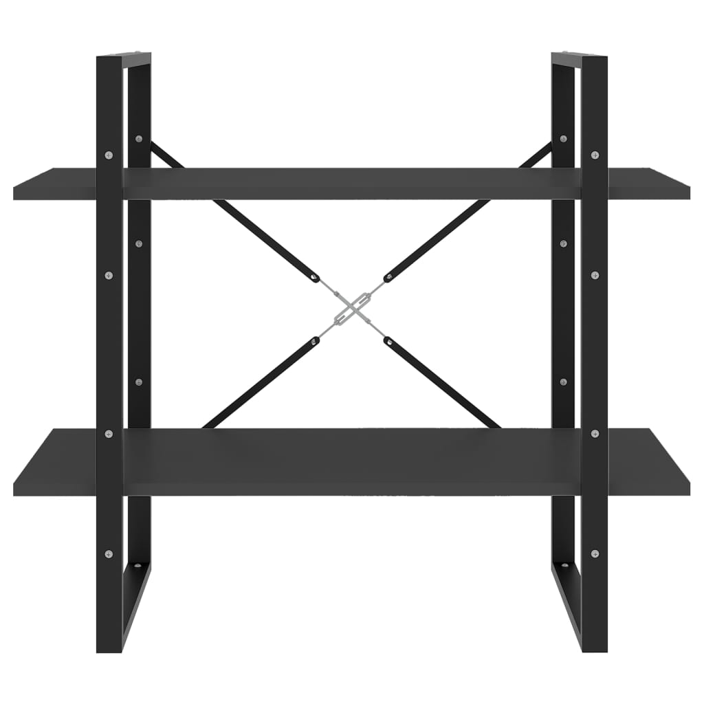 vidaXL Libreria a 2 Ripiani Grigia 80x30x70 cm in Legno Multistrato