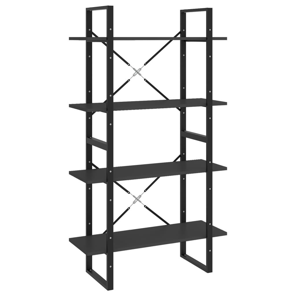vidaXL Libreria a 4 Ripiani Grigia 80x30x140 cm in Legno Multistrato