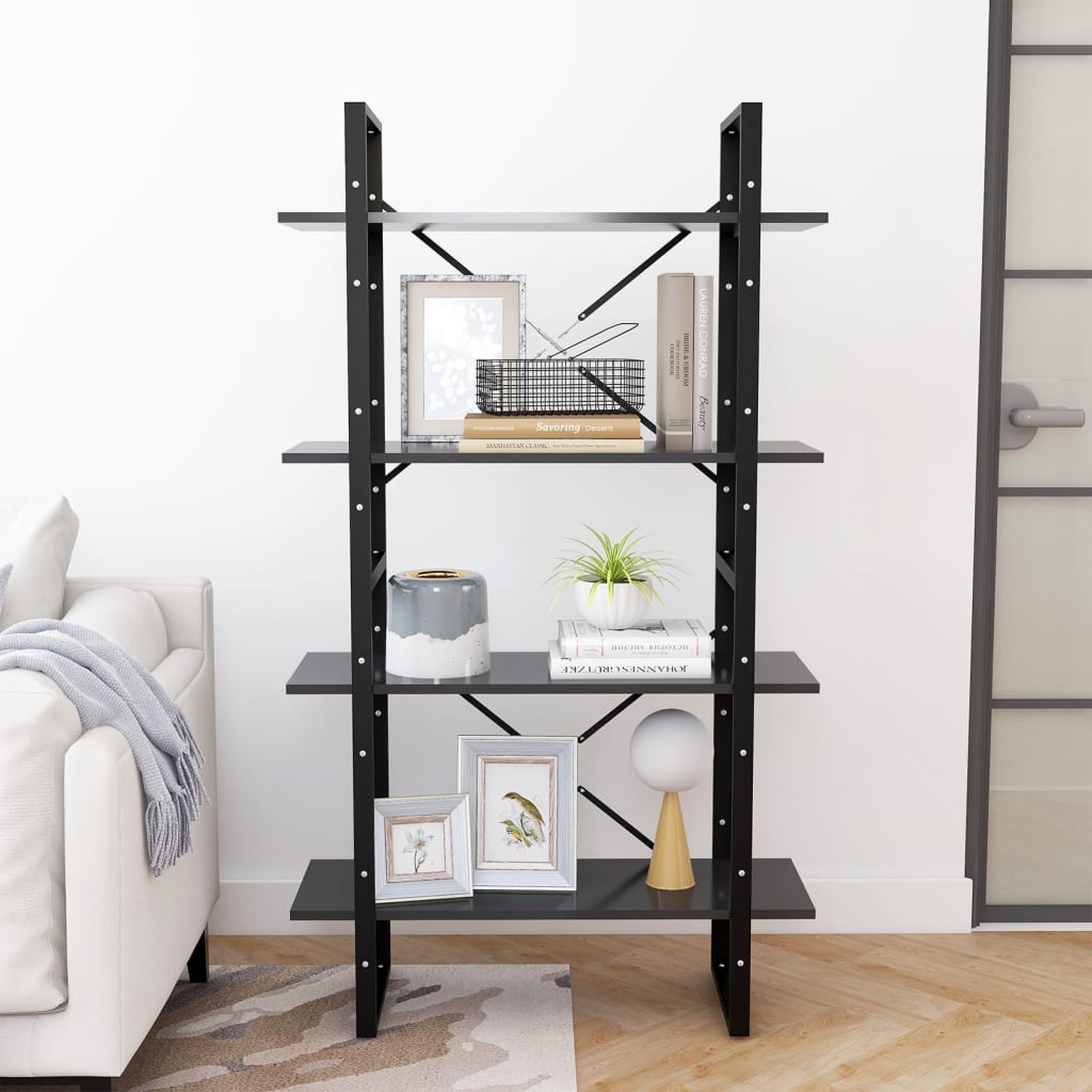 vidaXL Libreria a 4 Ripiani Grigia 80x30x140 cm in Legno Multistrato