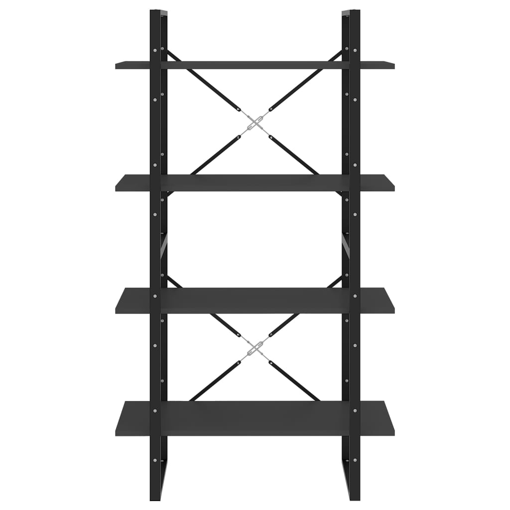 vidaXL Libreria a 4 Ripiani Grigia 80x30x140 cm in Legno Multistrato