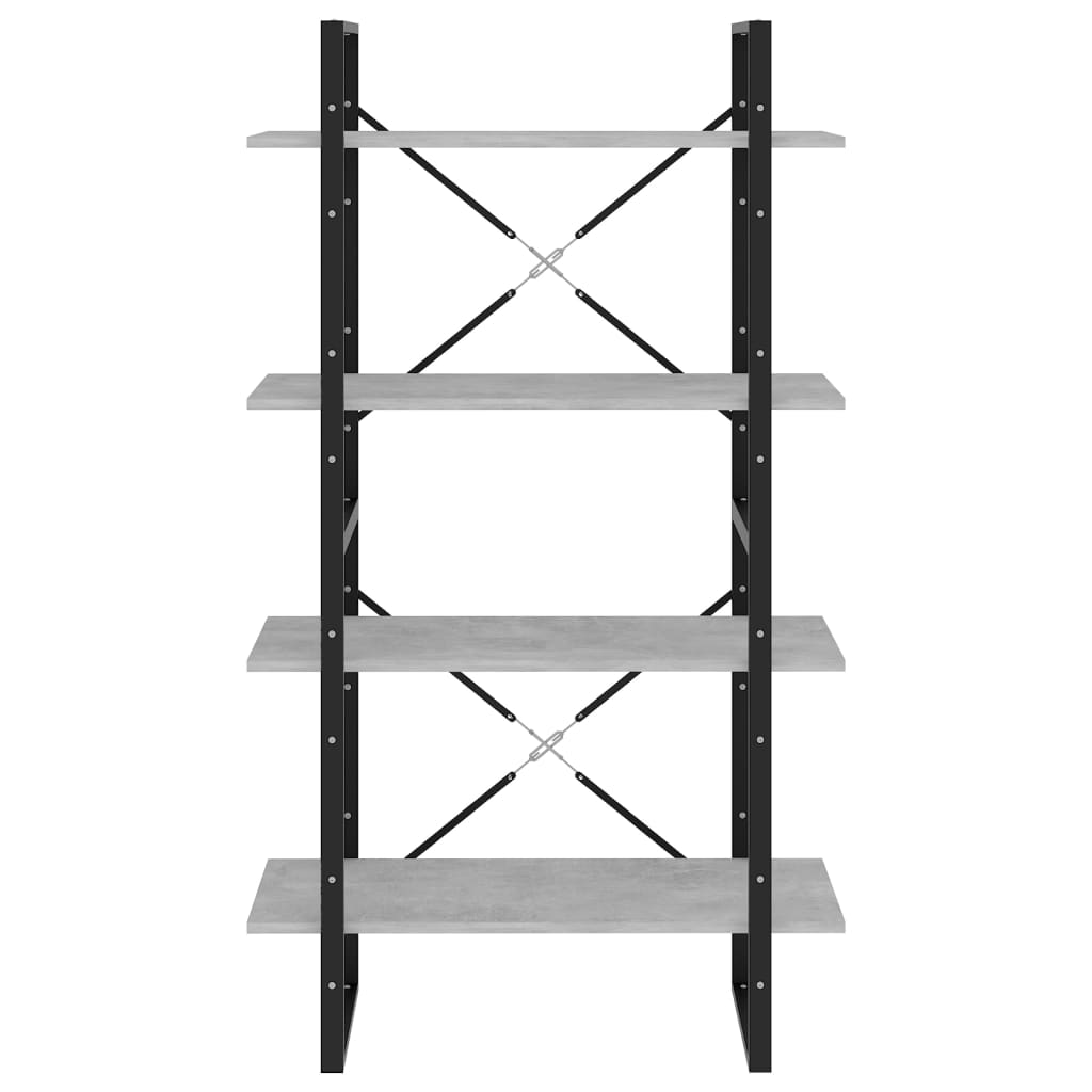 vidaXL Libreria 4 Ripiani Grigio Cemento 80x30x140cm Legno Multistrato