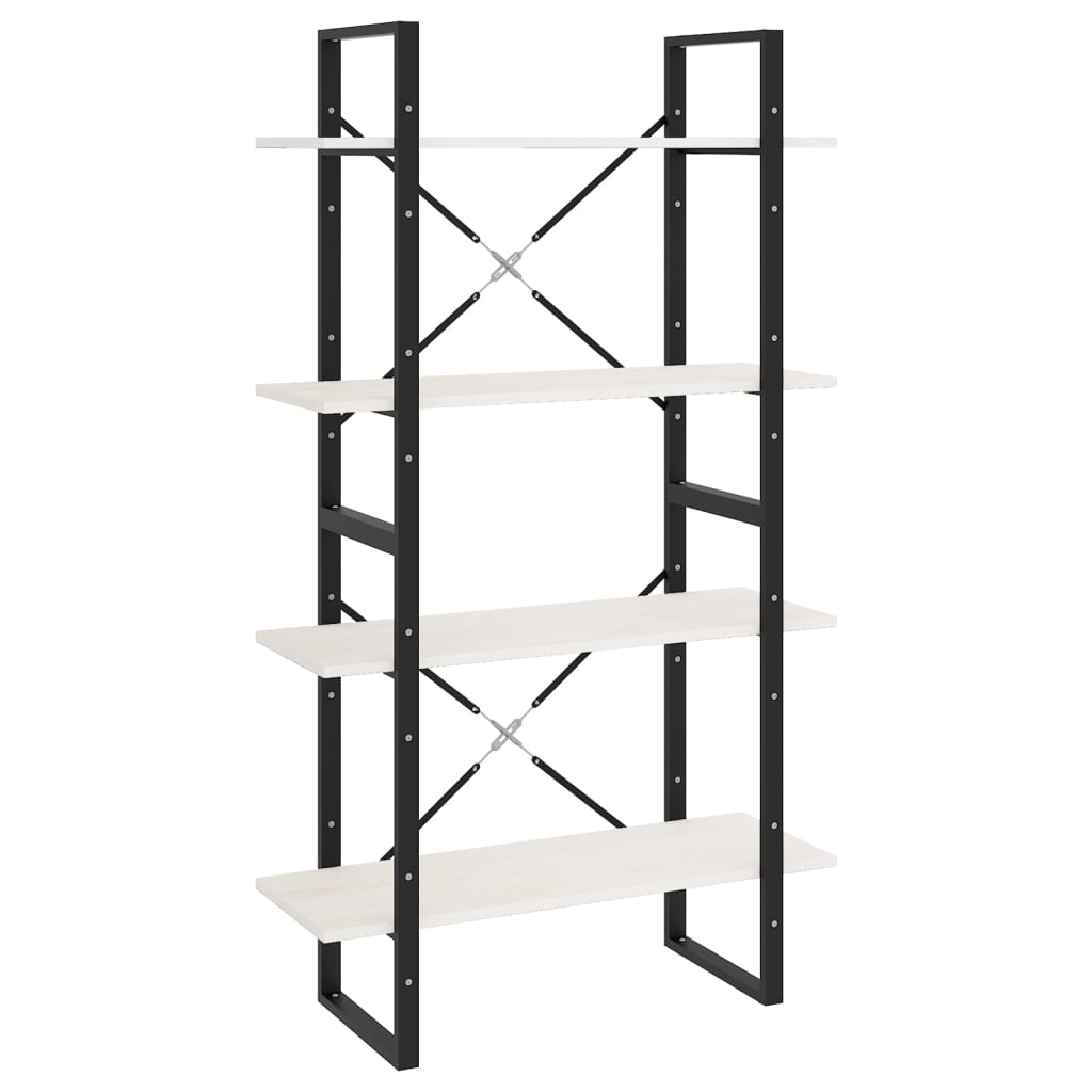 vidaXL Libreria a 4 Ripiani Bianca 80x30x140 cm in Massello di Pino