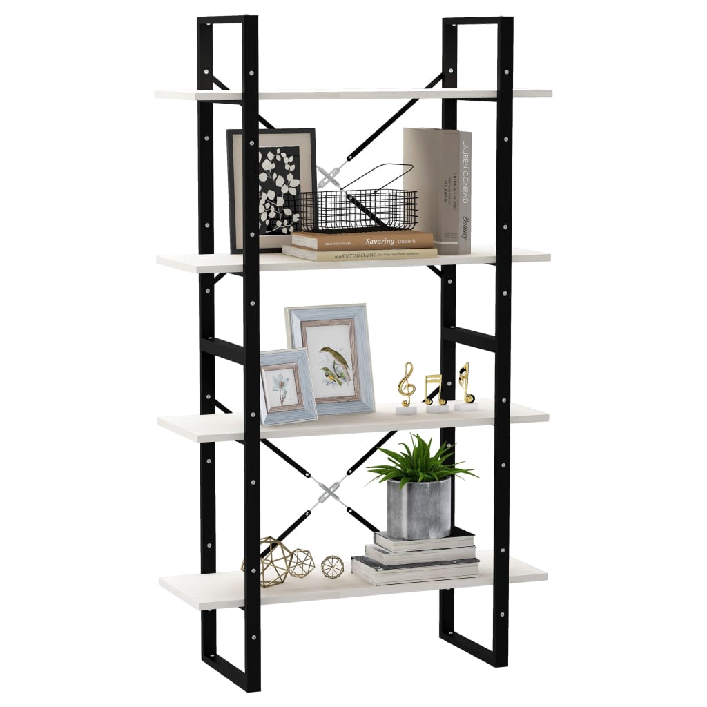 vidaXL Libreria a 4 Ripiani Bianca 80x30x140 cm in Massello di Pino