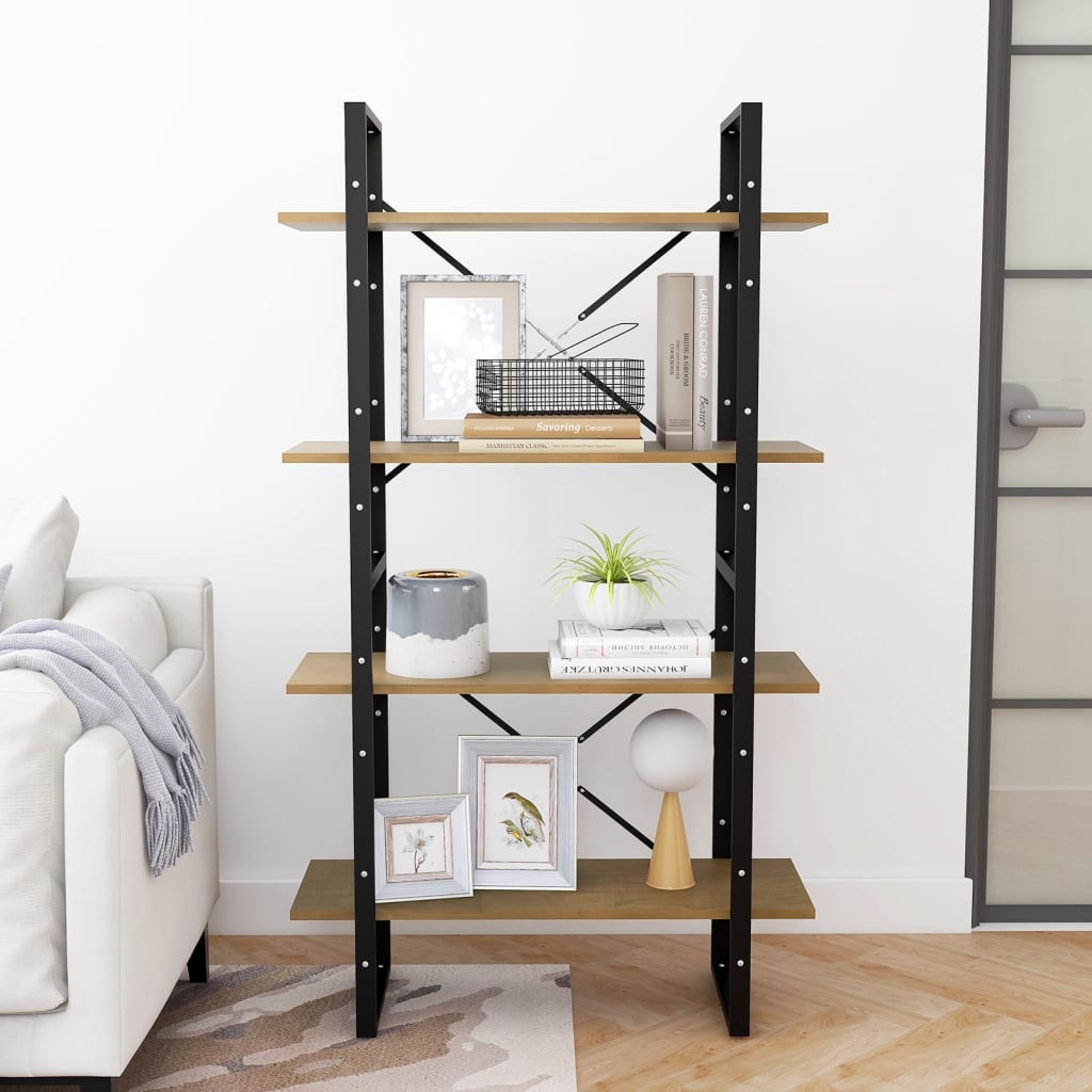 vidaXL Libreria a 4 Ripiani 80x30x140 cm in Legno Massello di Pino VIDAXL